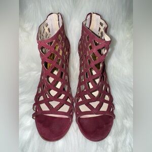 MICHAEL Michael Kors Red Heels with Geometric Cutouts